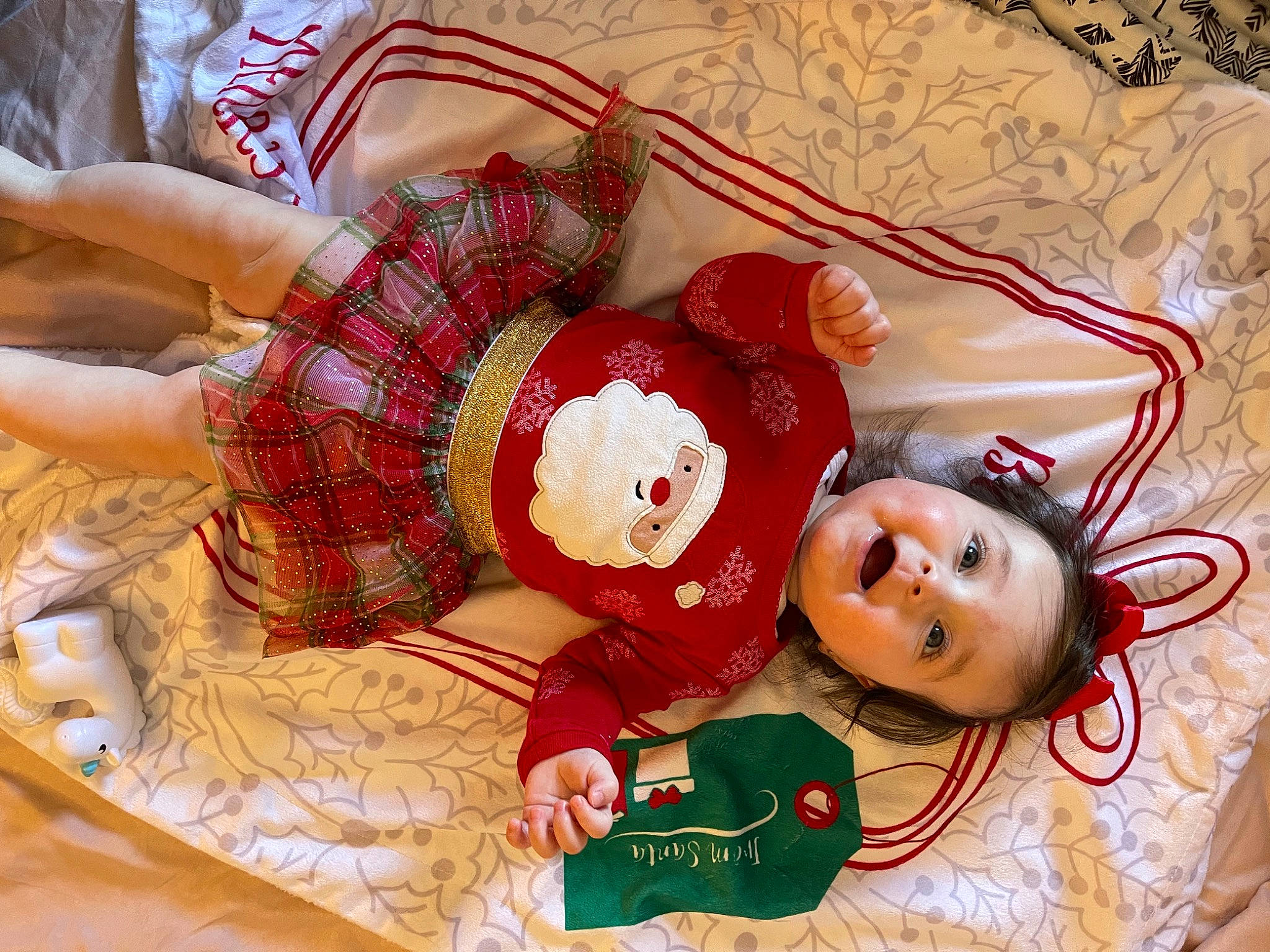Lexie is registered to the contest to win money with this photo: carmine, christmas, christmas_decoration, christmas_eve, christmas_ornament, doll, event, fashion_accessory, happy, holiday, holiday_ornament, interior_design, linens, ornament, pattern, person, plaid, tartan, thread, toy