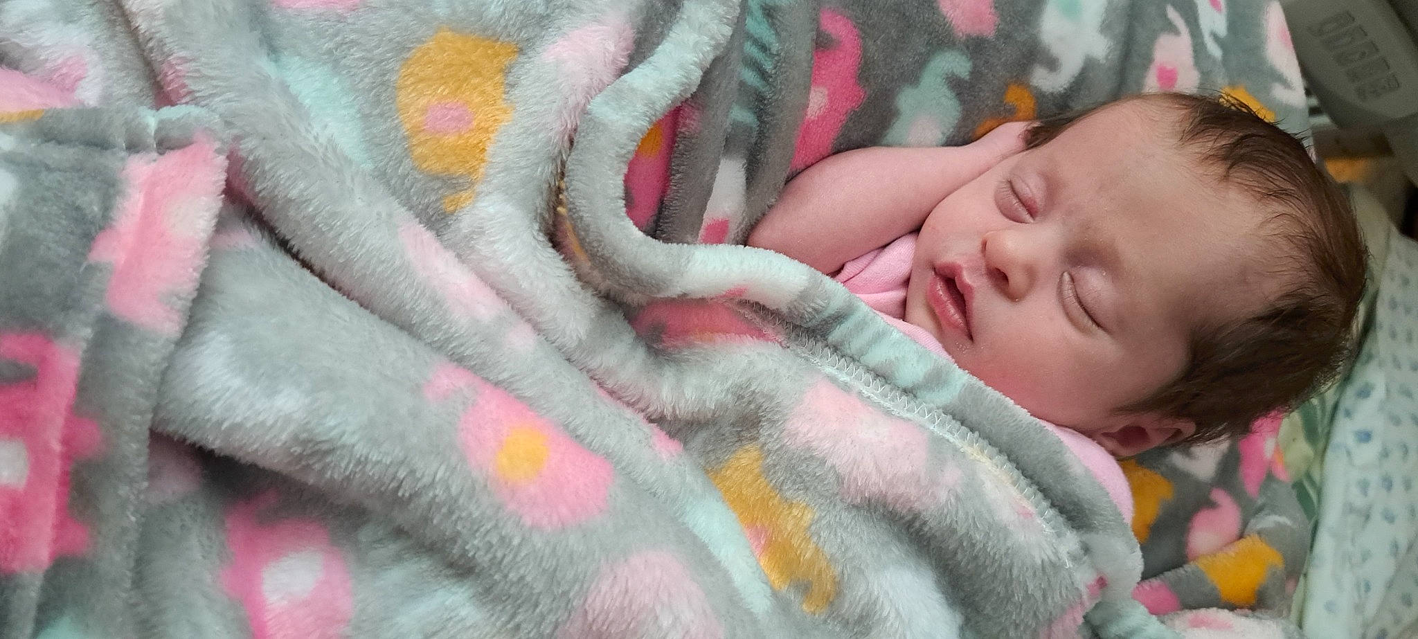 Scarlett joined the competition — help win amazing prizes! art, baby, baby_products, baby_sleeping, baby_toddler_clothing, cheek, child, close_up, comfort, eyelash, fur, linens, magenta, pattern, person, pink, skin, sleeve, textile, toddler