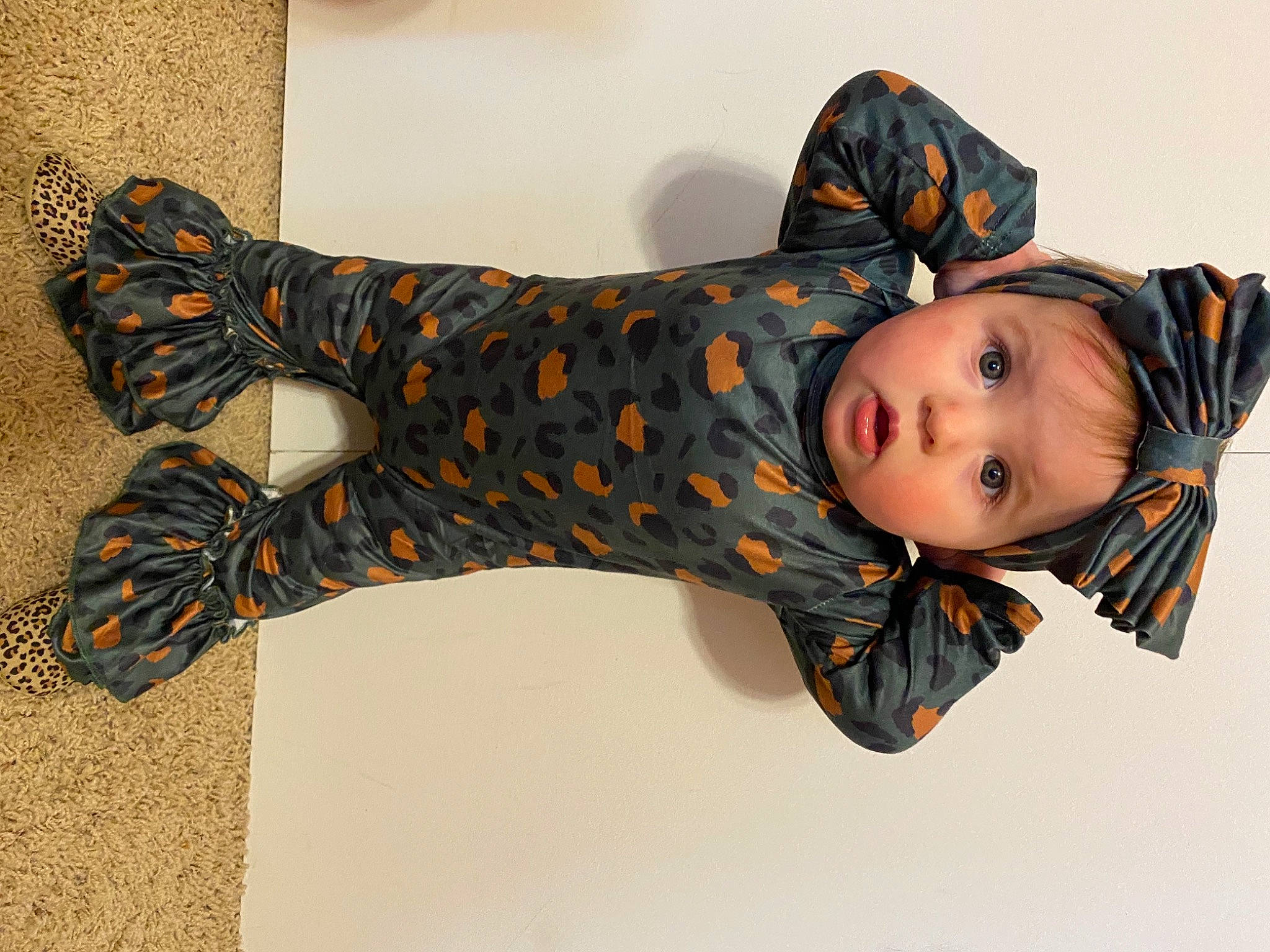 Bexleigh joined the competition — help win amazing prizes! art, baby, baby_products, baby_toddler_clothing, carmine, costume, costume_accessory, costume_hat, fun, fur, headgear, human_body, orange, pattern, person, sleeve, surprise, toddler, tree, visual_arts