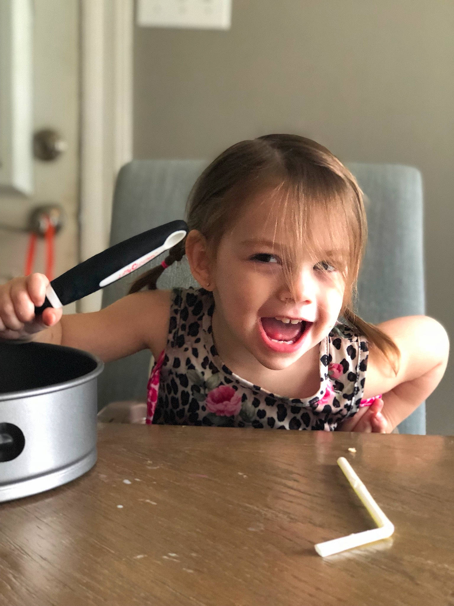 Adalie joined the competition — help win amazing prizes! child, finger, food, joy, person, play, spoon, toddler