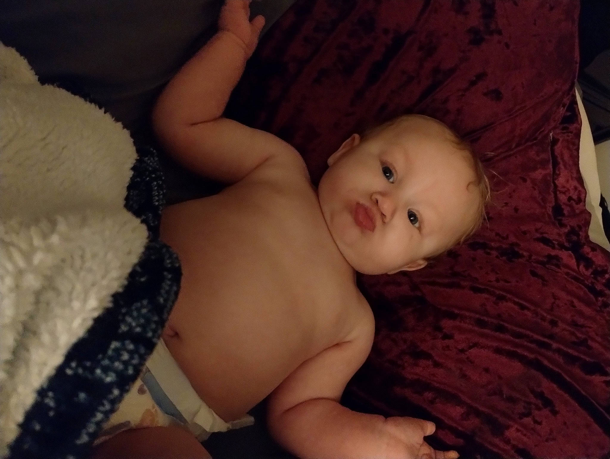 Gabriel is registered to the contest to win money with this photo: baby, cheek, chest, comfort, eye, eyebrow, finger, head, human_body, iris, lip, mouth, muscle, neck, nose, organ, person, skin, stomach, textile