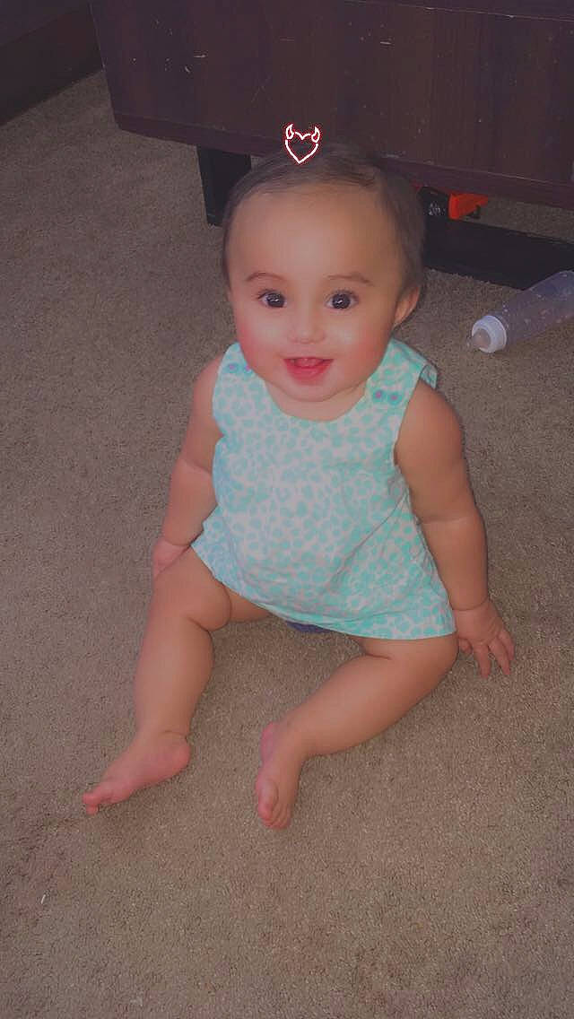 Julyza is registered to the contest to win money with this photo: arm, baby, baby_toddler_clothing, cheek, child, finger, head, joint, leg, person, sitting, skin, standing, thumb, toddler