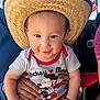 Jaziel is registered to the contest to win money with this photo: toddler, child, baby, smiling, hat, straw_hat, mickey_mouse, onesie, person, hand, outdoor, seating, chair, casual, cute, portrait, happy, clothing, baby_clothes, people