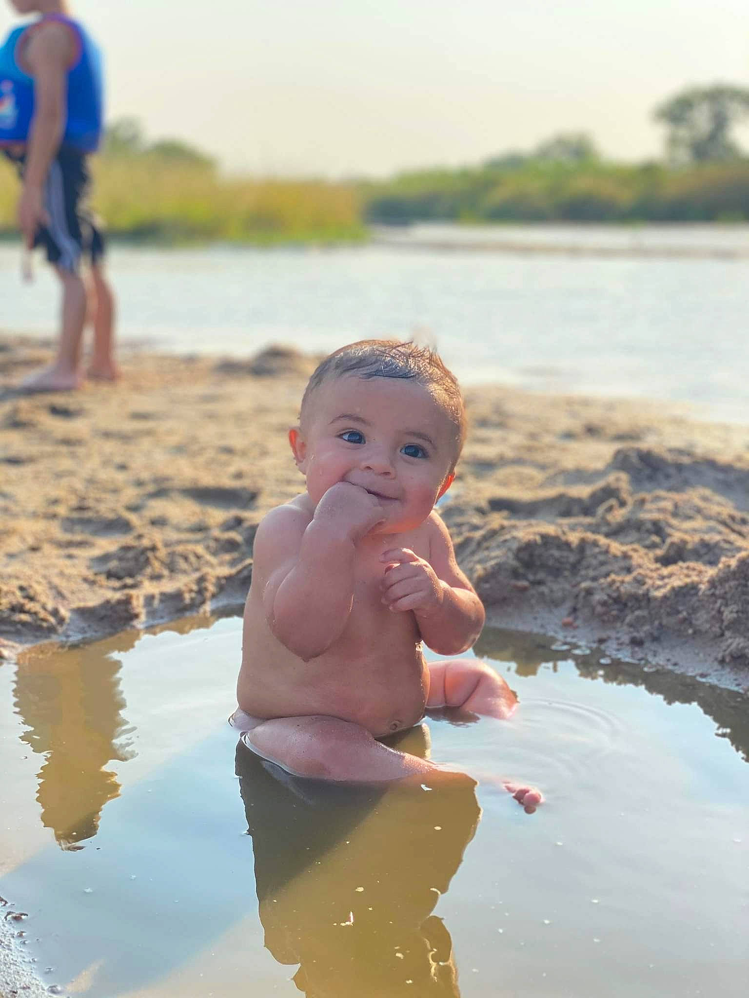 Roman joined the competition — help win amazing prizes! baby, bathing, beach, child, fun, happy, hat, lake, leisure, people_in_nature, people_on_beach, person, recreation, sand, shore, shorts, sky, smile, summer, toddler