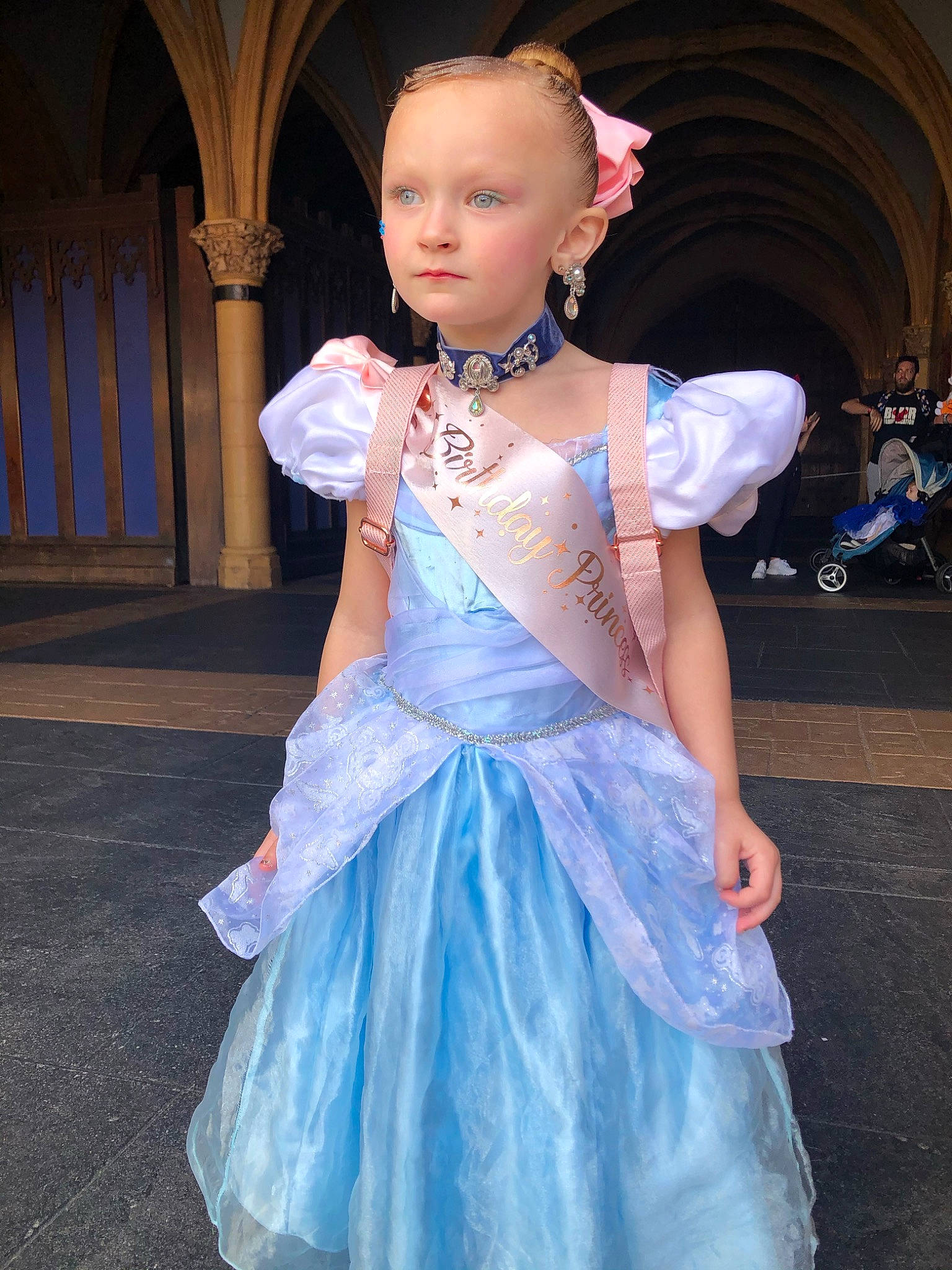 Jordan joined the competition — help win amazing prizes! blue, day_dress, electric_blue, entertainment, event, fashion_design, flash_photography, formal_wear, fun, glove, gown, hairstyle, happy, jewellery, magenta, necklace, person, shoulder, skin, trunk