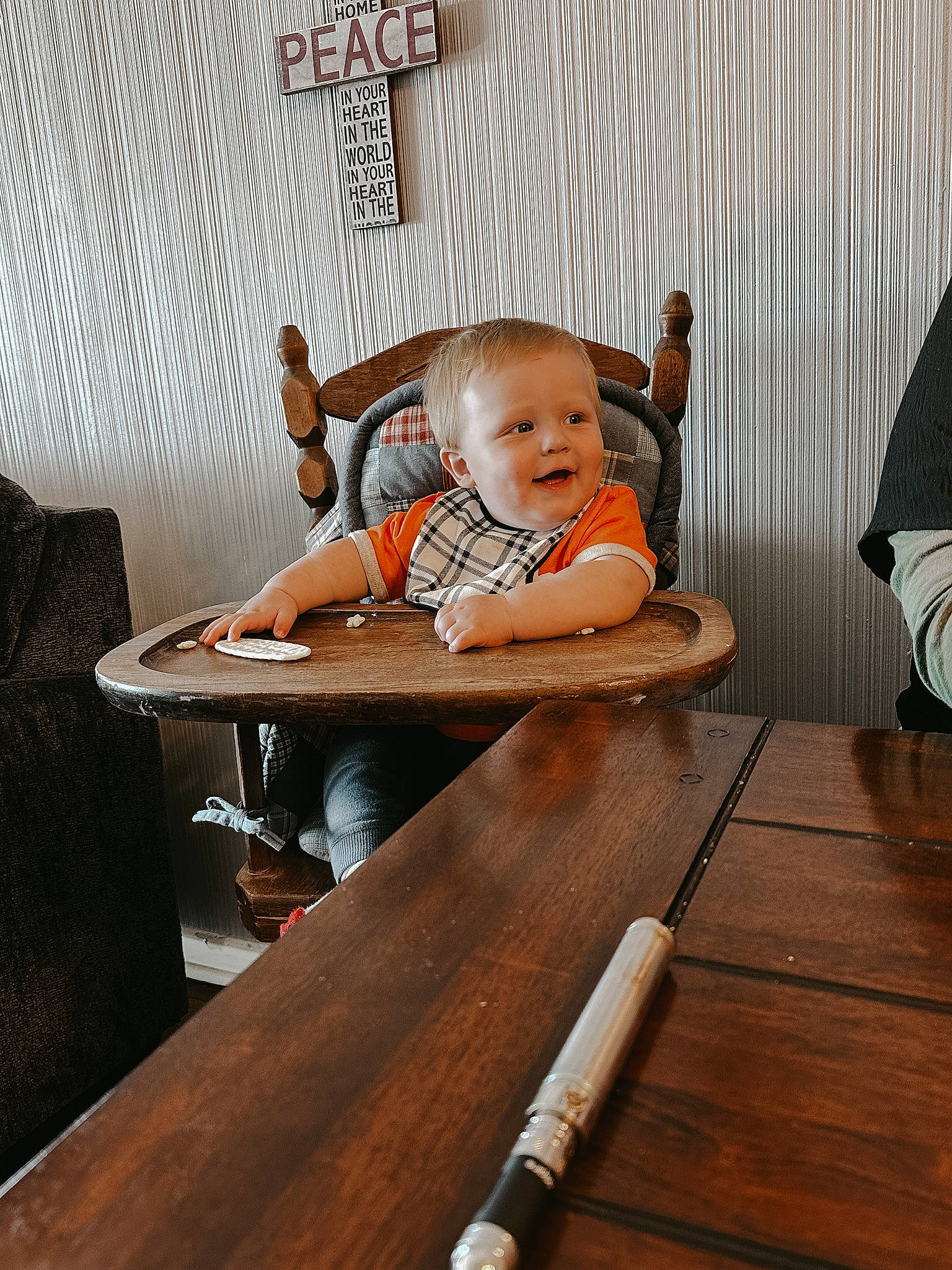 Montgomery joined the competition — help win amazing prizes! baby, baby_toddler_clothing, chair, child, comfort, floor, flooring, hardwood, joy, laminate_flooring, leisure, outdoor_furniture, person, plywood, room, sitting, table, toddler, varnish, wood