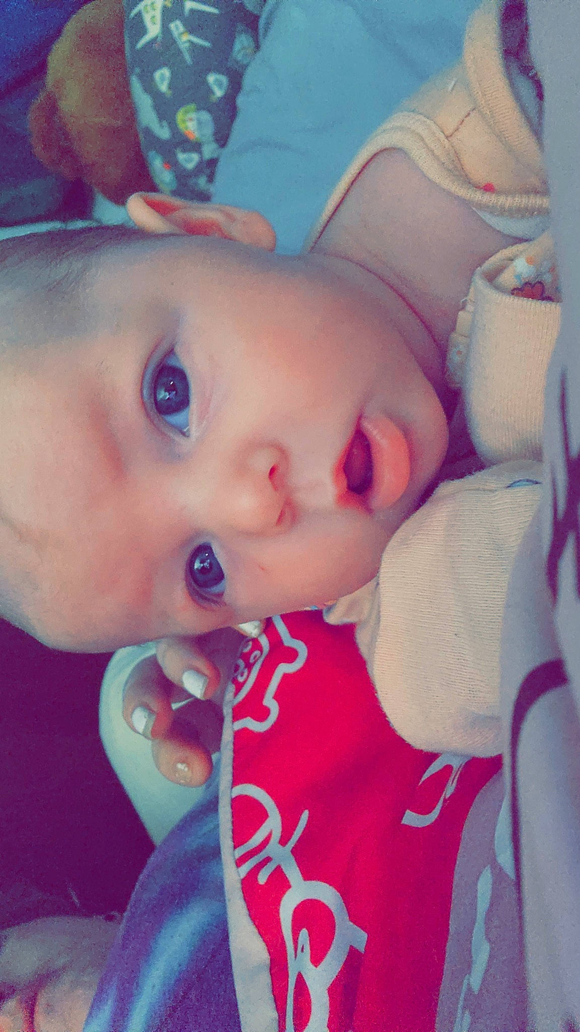 Amira is registered to the contest to win money with this photo: arm, baby, baby_toddler_clothing, cheek, chin, ear, eyebrow, eyelash, face, forehead, hair, hand, happy, human_body, iris, lip, mouth, nose, organ, person