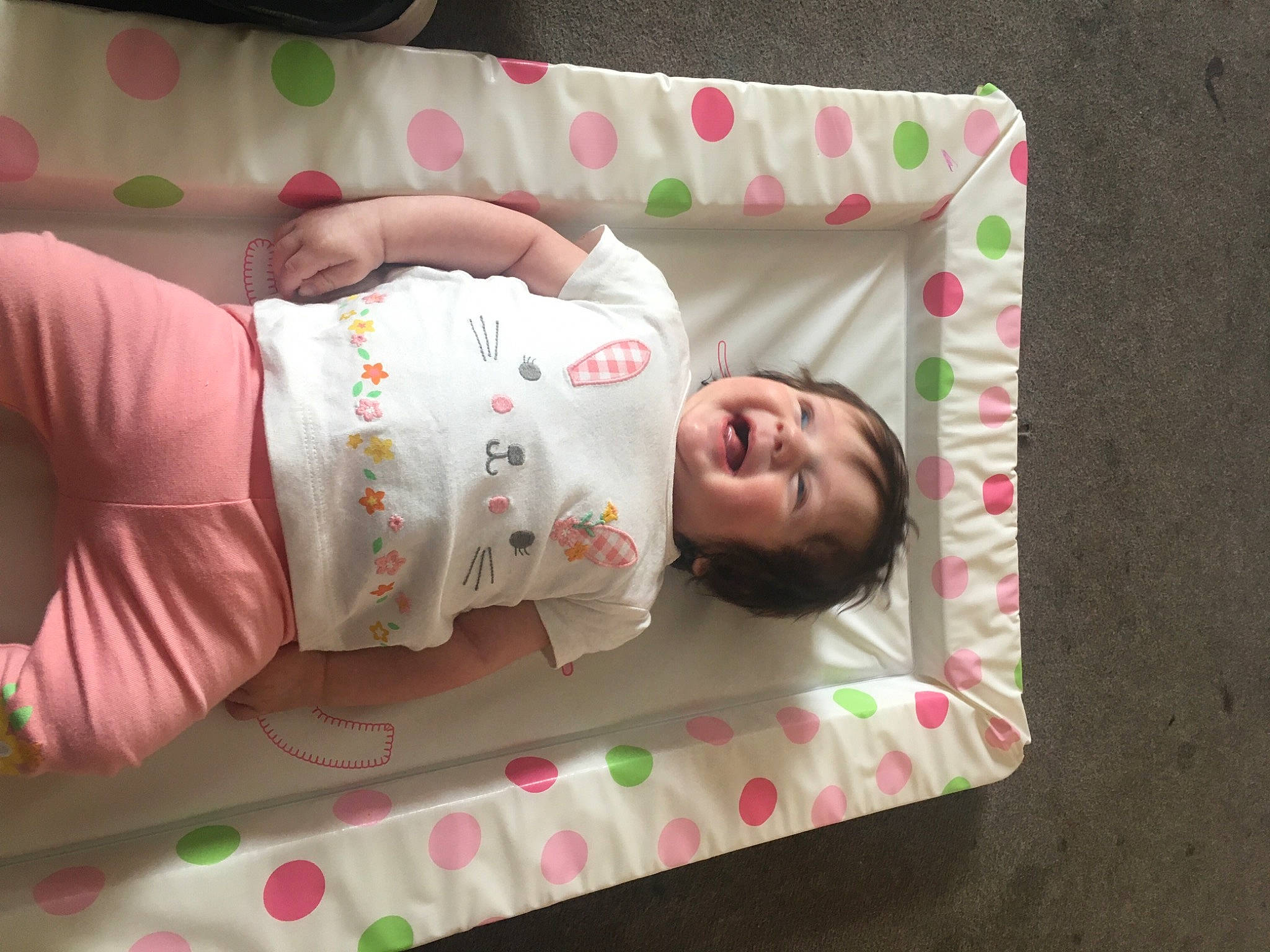 Mercedes joined the competition — help win amazing prizes! baby, baby_toddler_clothing, child, comfort, flesh, happy, linens, magenta, pattern, person, pink, product, room, skin, sleeve, smile, textile, toddler