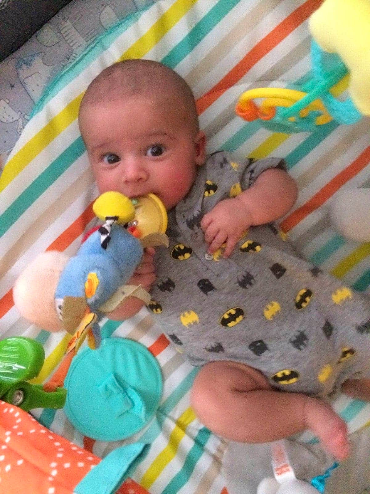 Bruce joined the competition — help win amazing prizes! baby, baby_playing_with_toys, baby_products, baby_toys, child, person, play, product, surprise, textile, toddler, toy