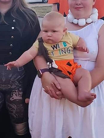 Liam Wayne joined the competition — help win amazing prizes! baby, baby_products, child, clothing, event, fun, gesture, hairstyle, hand, happy, human_body, interaction, jewellery, joint, pattern, peach, person, pink, skin, t_shirt