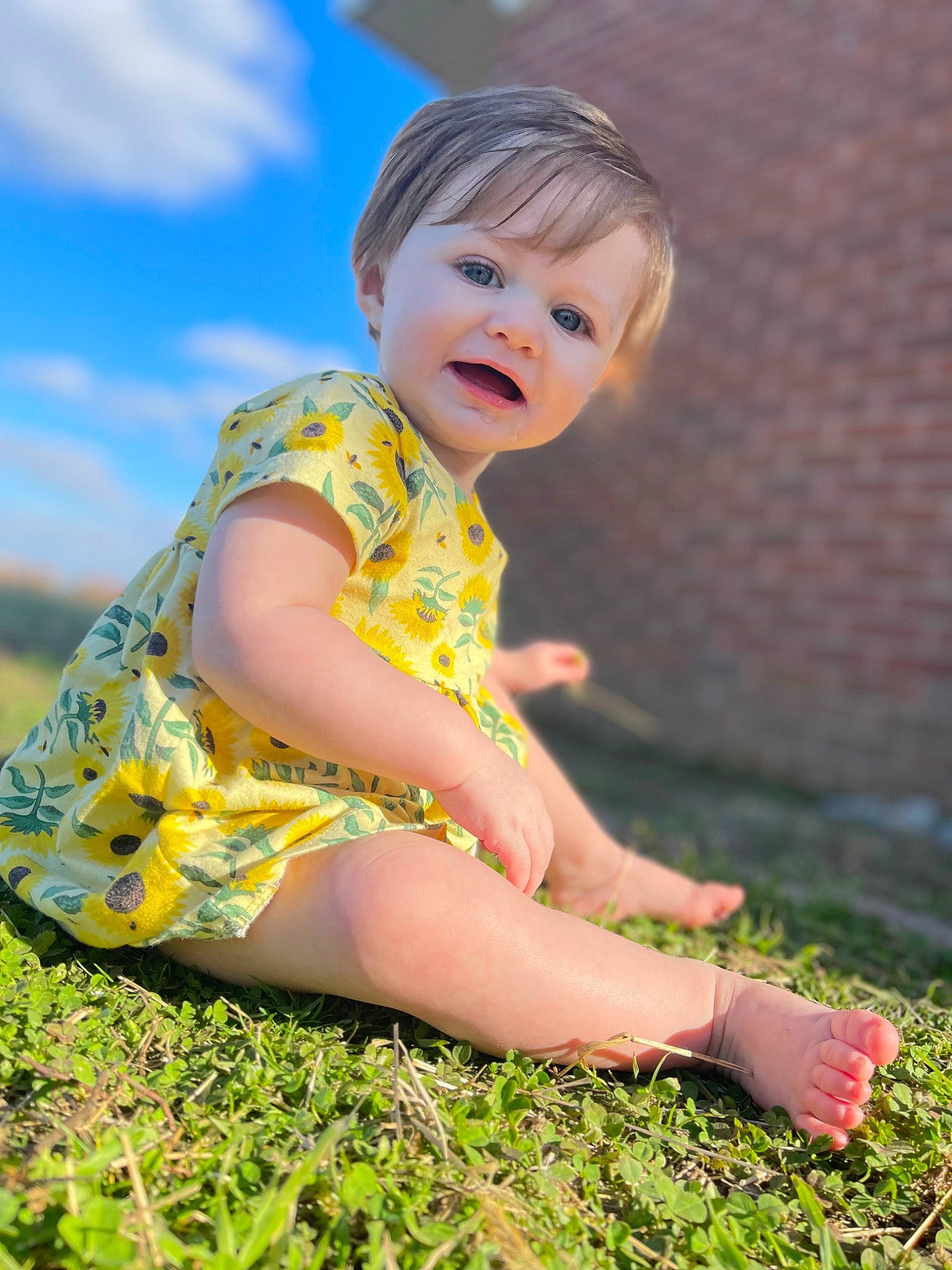 Addisyn joined the competition — help win amazing prizes! baby_toddler_clothing, child, clothing, dress, flash_photography, fun, grass, grassland, happy, human_body, human_leg, lawn, leisure, people_in_nature, person, plant, skin, sky, summer, t_shirt