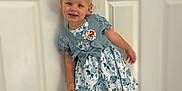 Delilah-mae joined the competition — help win amazing prizes! birthday, birthday_badge, blue, bow, cardigan, carpet, child, cute, door, dress, floor, girl, happy, indoor, person, shoes, smile, standing, tights, two_years_old