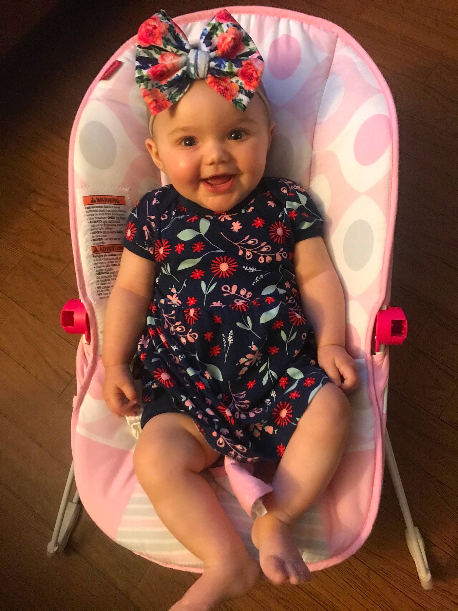 Cali May joined the competition — help win amazing prizes! baby, baby_toddler_clothing, facial_expression, finger, flash_photography, fun, hairstyle, happy, headwear, human, joy, knee, magenta, mouth, neck, organ, person, pink, skin, sleeve