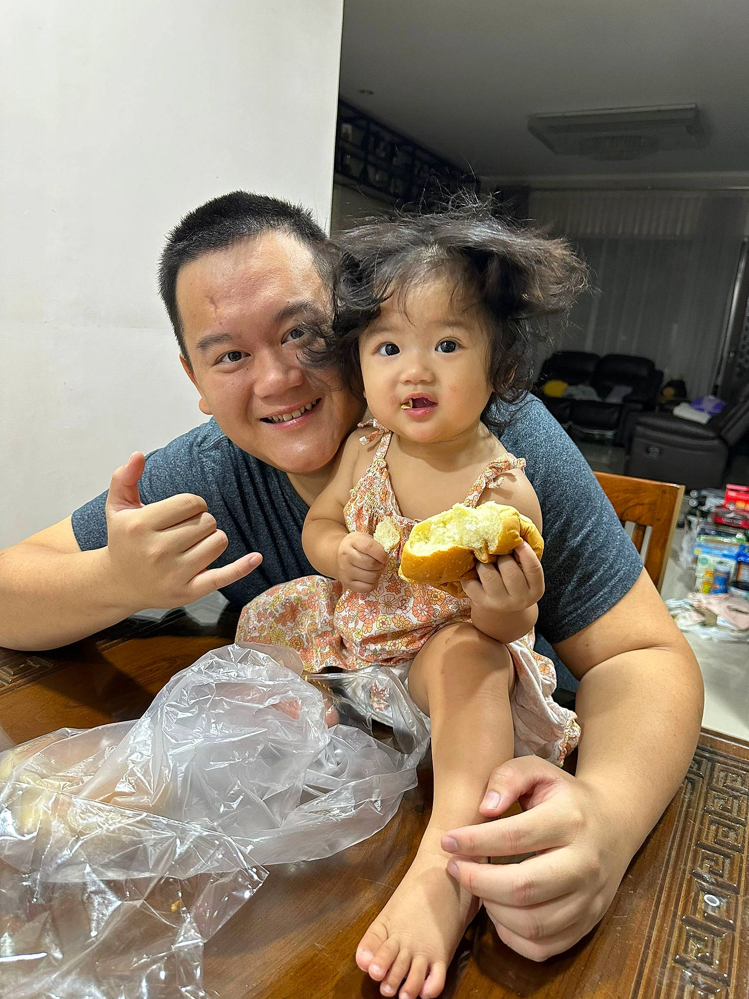 Clarissa joined the competition — help win amazing prizes! abdomen, baby, chair, child, event, face, fashion_design, finger, fun, gesture, hand, happy, joy, leisure, person, room, sitting, skin, smile, table