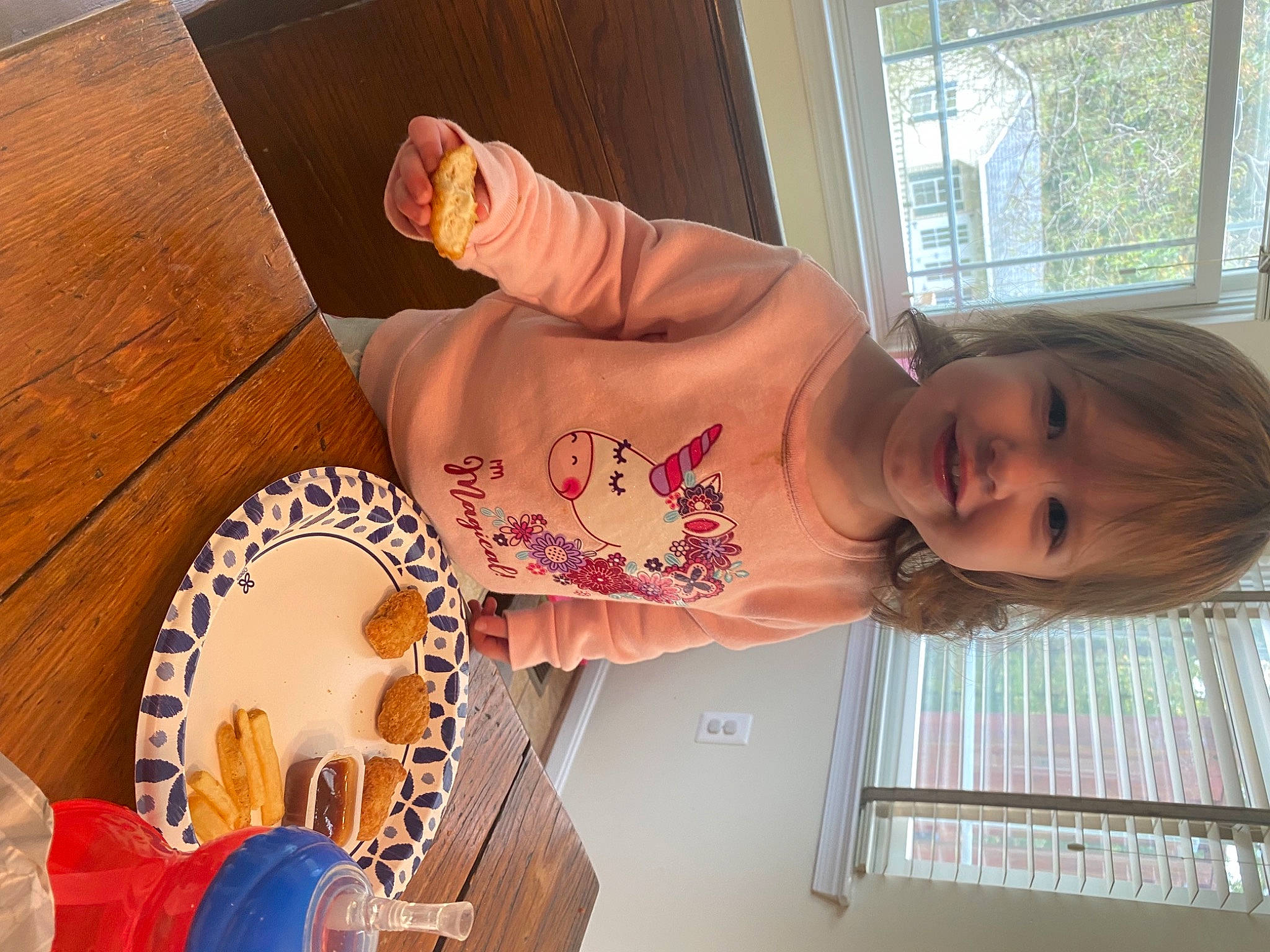 Brooklynn joined the competition — help win amazing prizes! baby, child, circle, fun, happy, joy, peach, person, room, rose, smile, tableware, toddler, window, wood