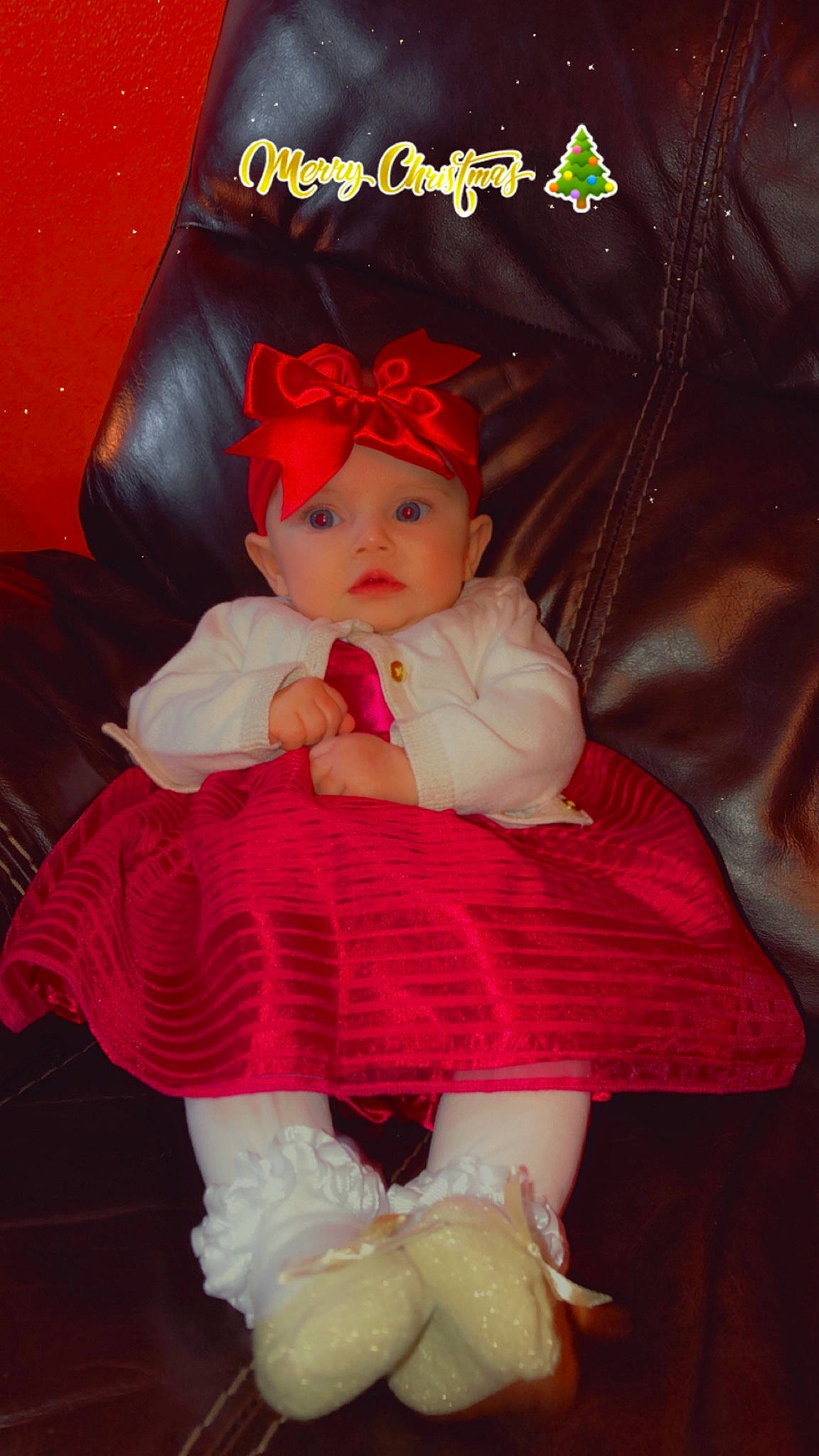 April joined the competition — help win amazing prizes! baby, baby_toddler_clothing, cap, christmas, christmas_eve, christmas_ornament, costume_hat, event, fictional_character, happy, hat, head, headgear, headwear, human_body, lap, magenta, outerwear, person, pink