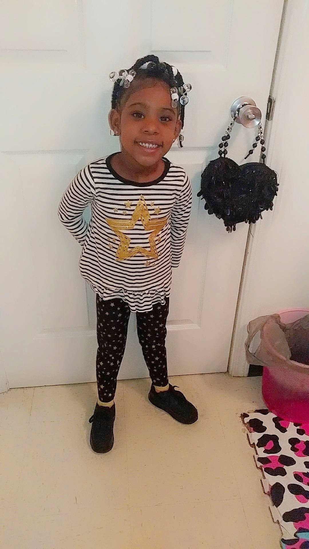 Izzy is registered to the contest to win money with this photo: baby_toddler_clothing, black_hair, child, costume, joy, leggings, person, shoe, tights, toddler