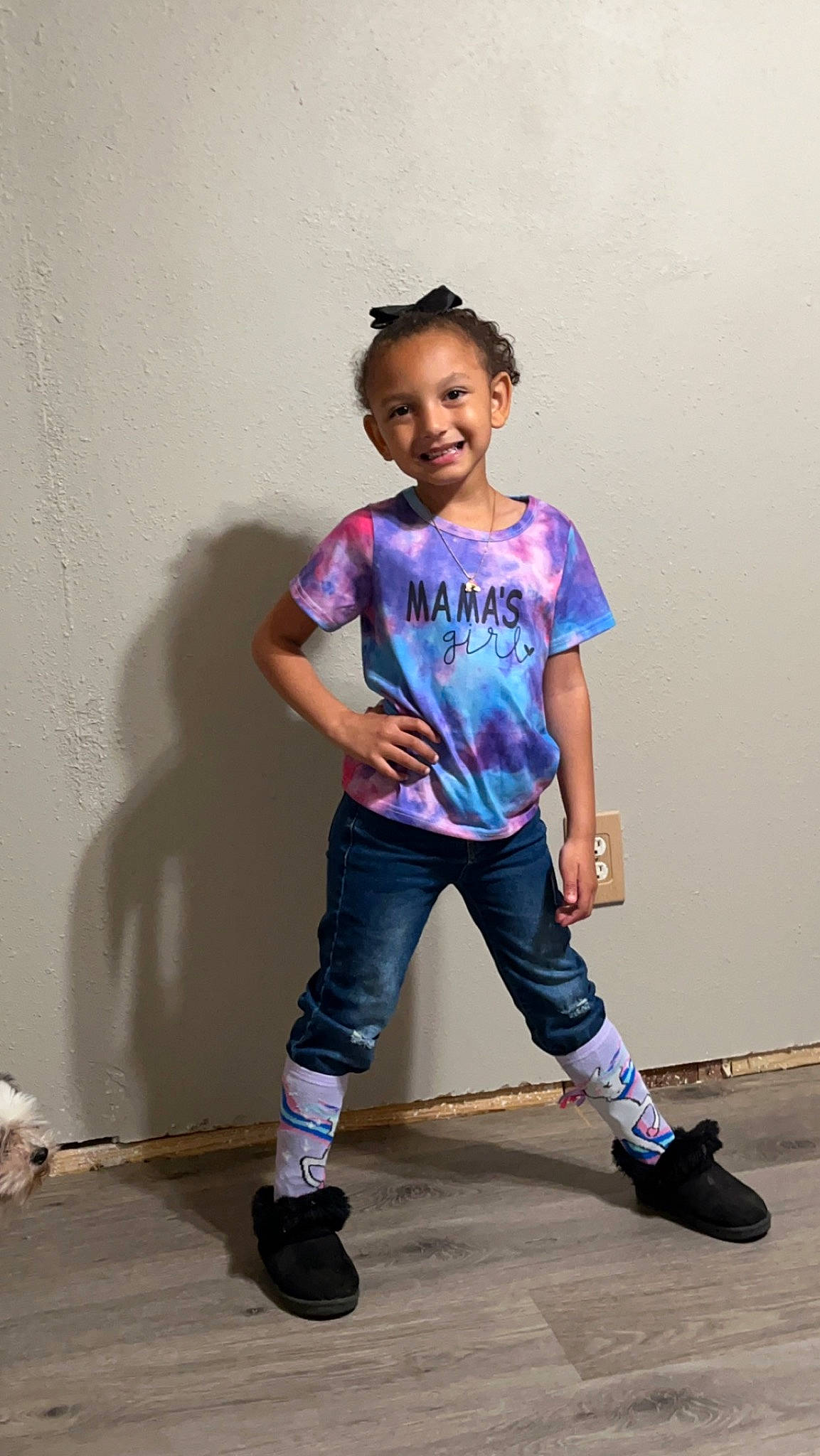 Ktianna joined the competition — help win amazing prizes! boot, denim, electric_blue, fashion_design, flash_photography, footwear, happy, joint, joy, knee, magenta, person, purple, shoe, shoulder, sleeve, smile, sneakers, sportswear, t_shirt
