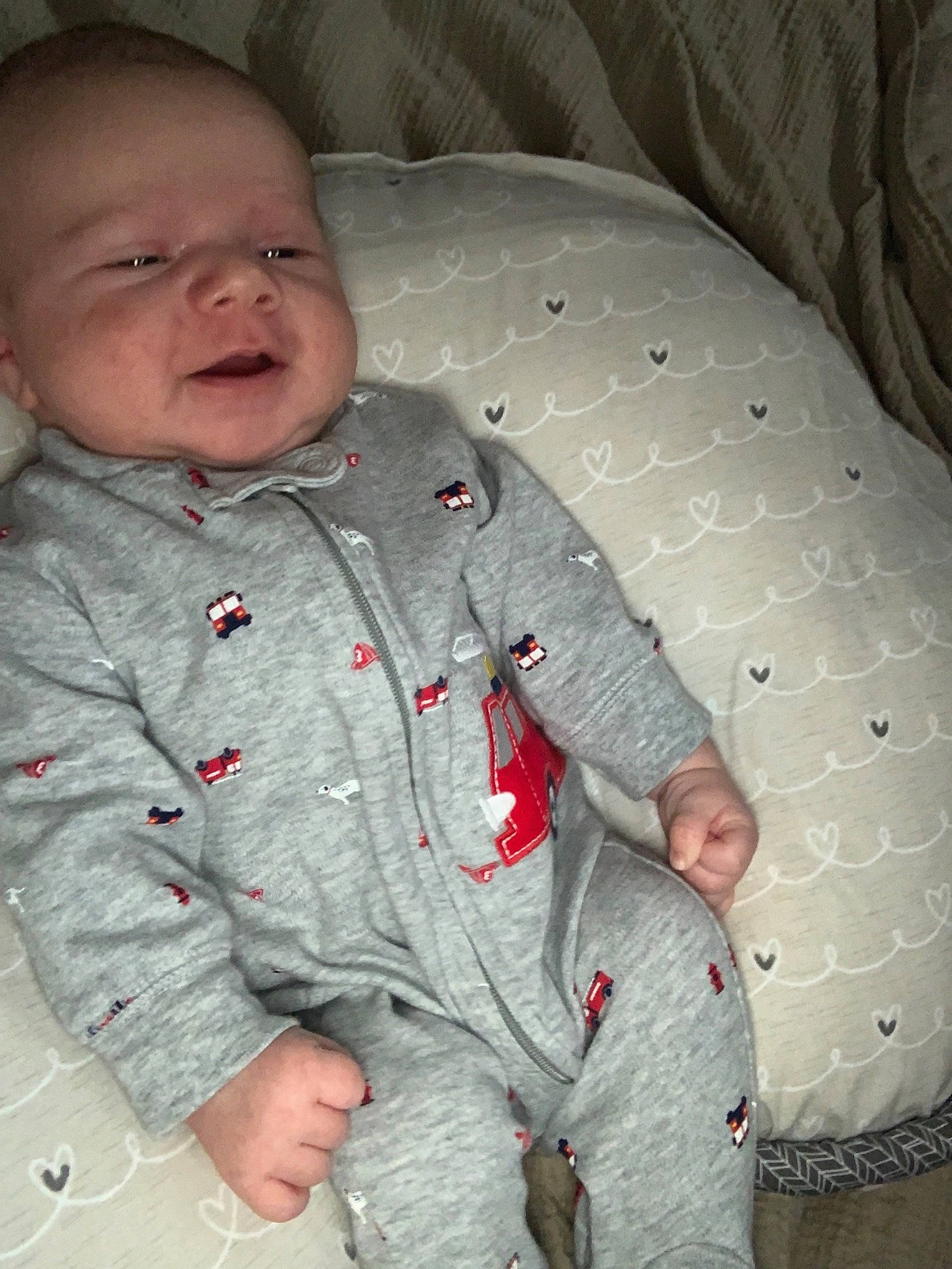 Crescenzo is registered to the contest to win money with this photo: baby, cheek, child, lip, nose, outerwear, person, skin, sleeve, toddler