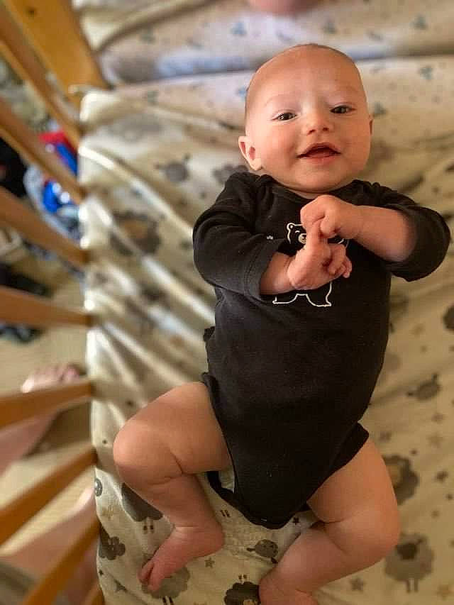 Drake joined the competition — help win amazing prizes! baby, baby_toddler_clothing, cheek, comfort, facial_expression, finger, flash_photography, floor, flooring, fun, happy, human_body, knee, leg, person, skin, sleeve, standing, thigh, toddler
