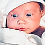 Sophia joined the competition — help win amazing prizes! baby, infant, face, eyes, skin, towel, white, closeup, newborn, child, cute, soft, warm, wrapped, portrait, expression, head, human, sleepy, adorable