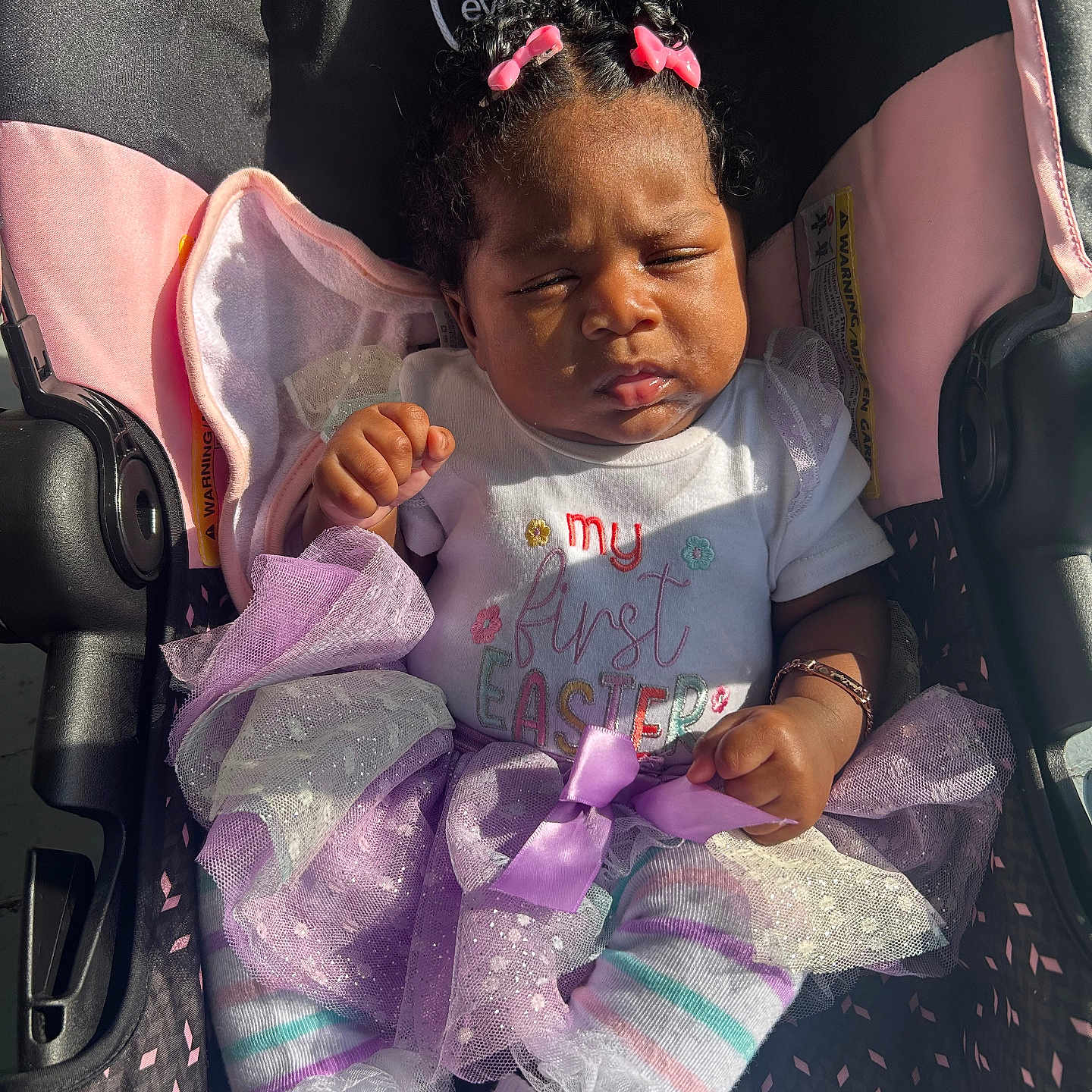 Jae'Liyah joined the competition — help win amazing prizes! accessories, baby, bodypart, bracelet, car, crying, cushion, face, finger, frown, hand, head, homedecor, jewelry, newborn, person, photography, portrait, sad, sleeping
