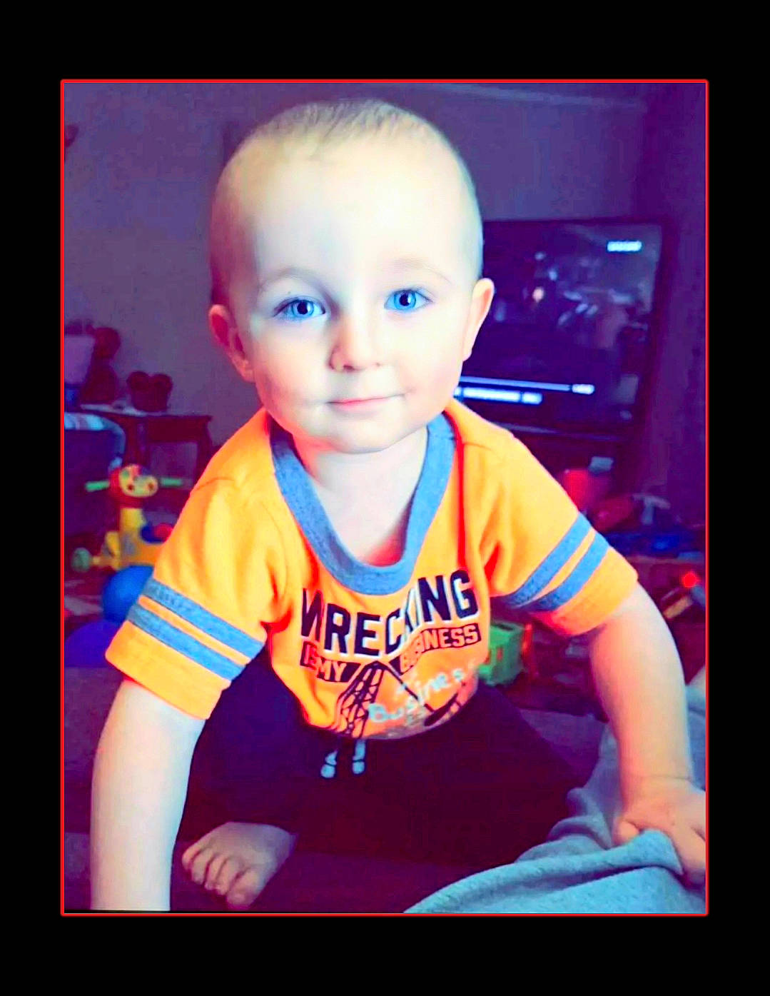 Colton joined the competition — help win amazing prizes! baby, baby_toddler_clothing, child, cool, electric_blue, flash_photography, font, fun, happy, person, portrait_photography, rectangle, selfie, shorts, sitting, sleeve, smile, sportswear, t_shirt, toddler