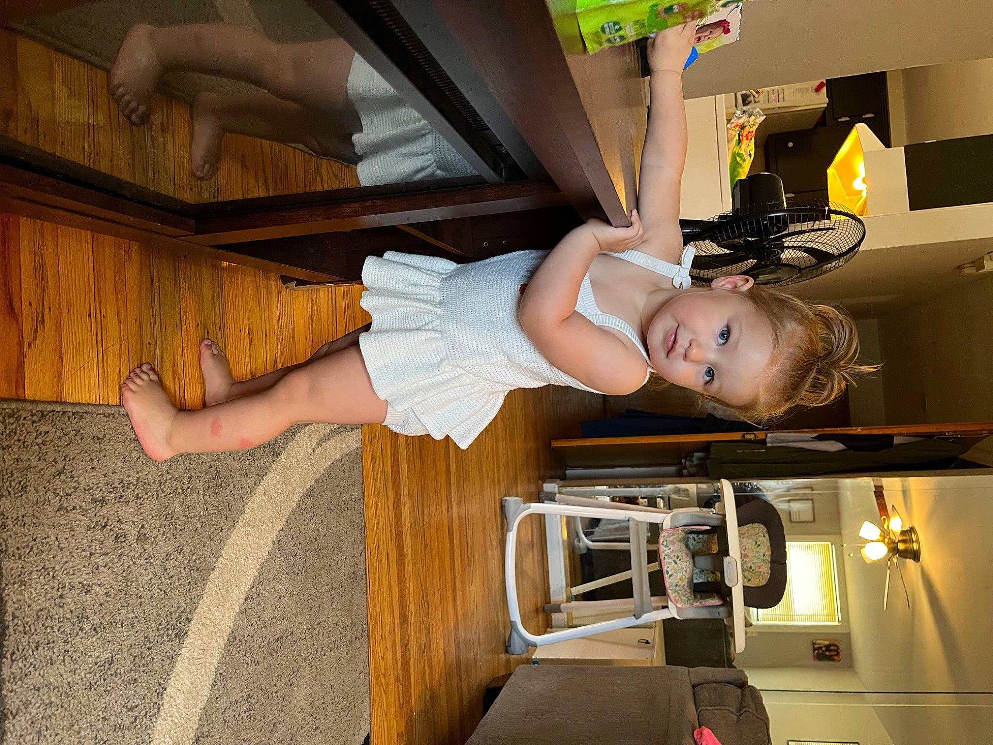 Briella joined the competition — help win amazing prizes! automotive_design, child, elbow, flash_photography, fun, hardwood, homemaker, human_leg, kitchen, knee, machine, person, room, smile, thigh, tire, toddler, wood