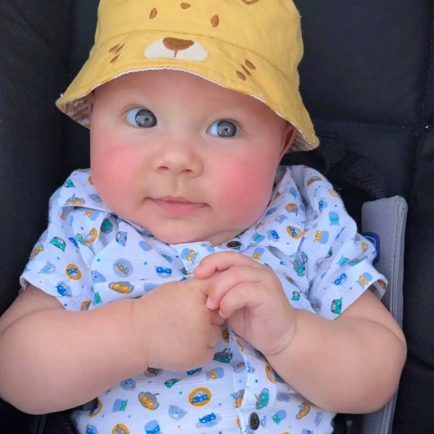 Ezeckiel participe au concours pour gagner de l'argent avec cette photo : baby, baby_toddler_clothing, cap, cheek, child, chin, costume_hat, face, fashion_accessory, happy, hat, headgear, headwear, iris, lip, pattern, person, skin, sleeve, smile