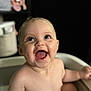 Ivy-Rose is registered to the contest to win money with this photo: baby, bath, child, closeup, cute, expression, face, happy, head, indoors, infant, joy, naked, person, portrait, sitting, skin, smiling, tub, water