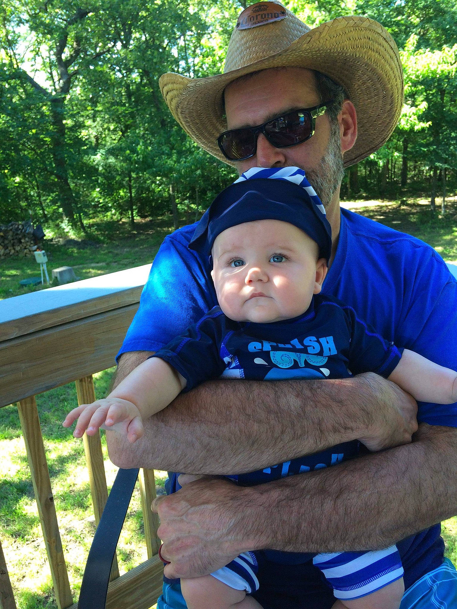 Cole is registered to the contest to win money with this photo: baby, baby_carriage, baby_products, botany, child, fashion_accessory, grass, hat, headgear, headwear, leisure, people, person, personal_protective_equipment, plant, product, recreation, summer, toddler, tree