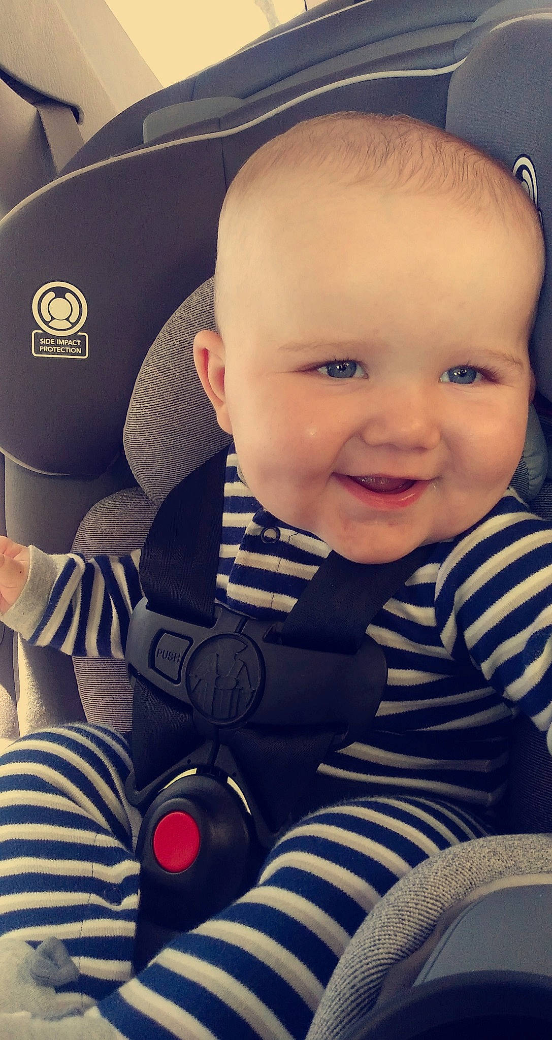 Cole joined the competition — help win amazing prizes! baby, baby_carriage, baby_in_car_seat, baby_products, car_seat, cheek, child, cool, ear, eye, face, head, nose, person, product, skin, toddler