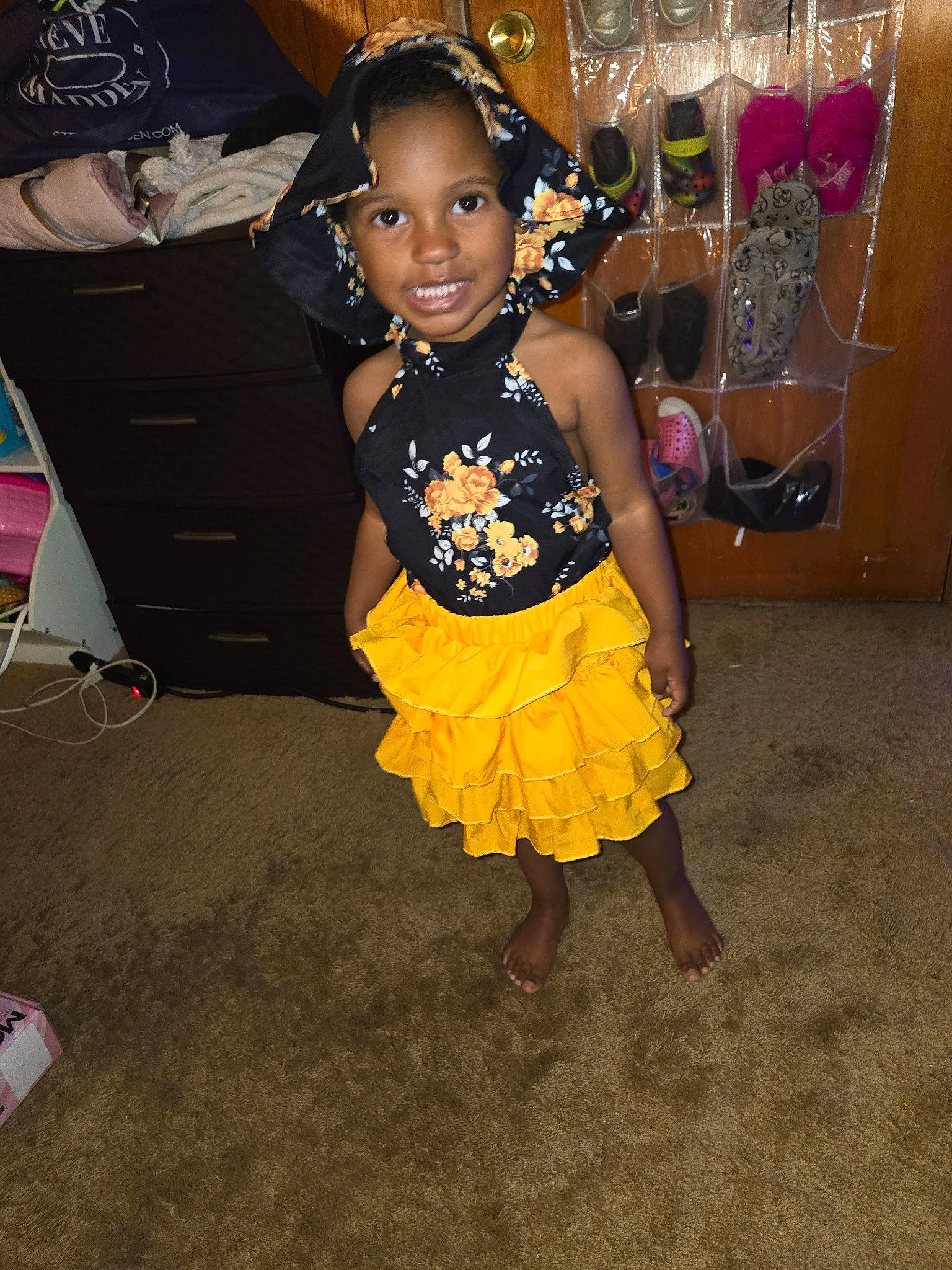 Adrina Love is registered to the contest to win money with this photo: child, costume, dance, dancer, entertainment, event, fashion_design, flooring, fun, happy, jewellery, joy, magenta, necklace, party, performance_art, performing_arts, person, sandal, smile