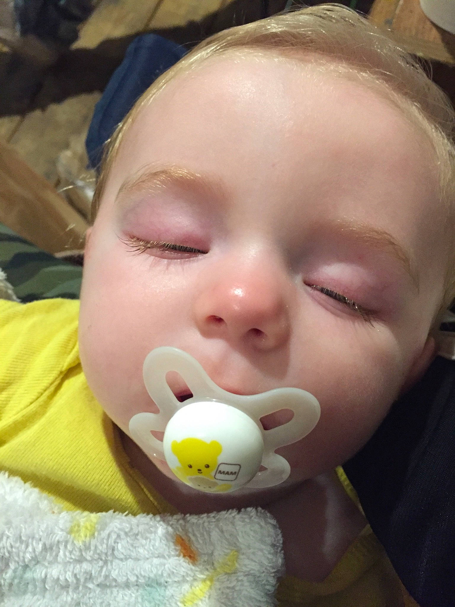 Brett is registered to the contest to win money with this photo: audio_equipment, baby, baby_products, beauty, cheek, child, close_up, ear, eyelash, fun, happy, iris, lip, nose, person, sharing, skin, sweetness, toddler