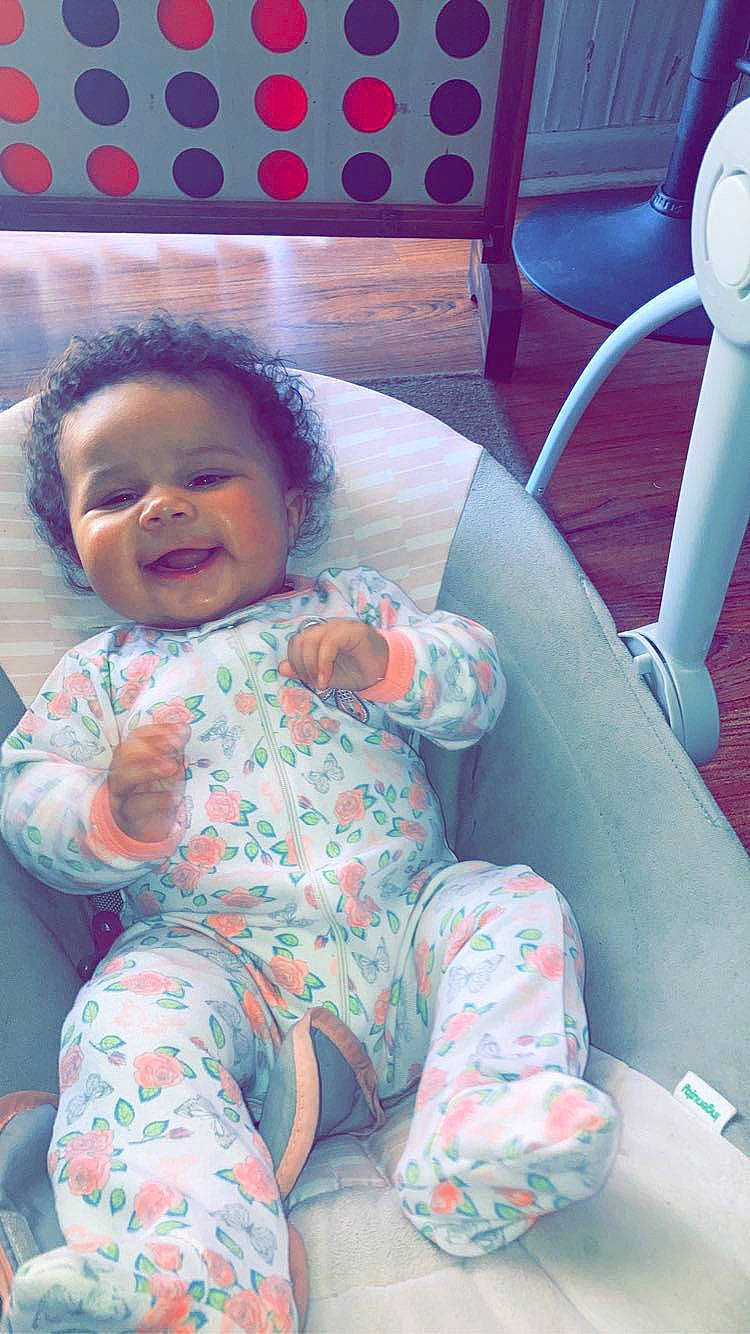 Harmoni joined the competition — help win amazing prizes! baby, baby_products, baby_toddler_clothing, blue, cheek, child, comfort, face, fun, green, happy, human_body, lap, leisure, person, sitting, skin, smile, steering_wheel, toddler