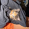 Mocha is registered to the contest to win money with this photo: kitten, cat, calico, blue_eyes, fluffy, whiskers, fur, animal, pet, lying_down, upside_down, blanket, fabric, clothing, indoors, cozy, close_up, flash_photography, orange, black