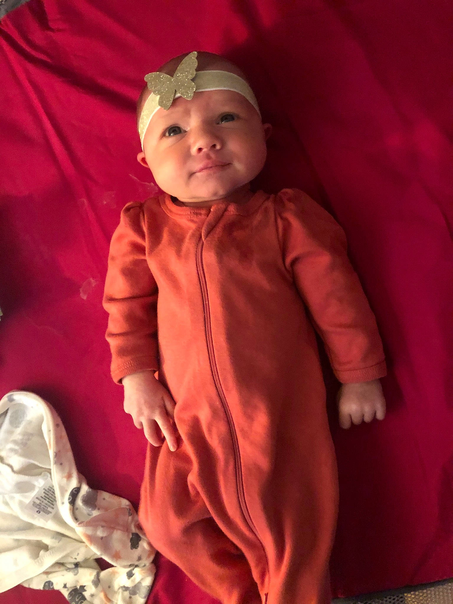 Korra is registered to the contest to win money with this photo: baby, child, outerwear, person, smile, toddler