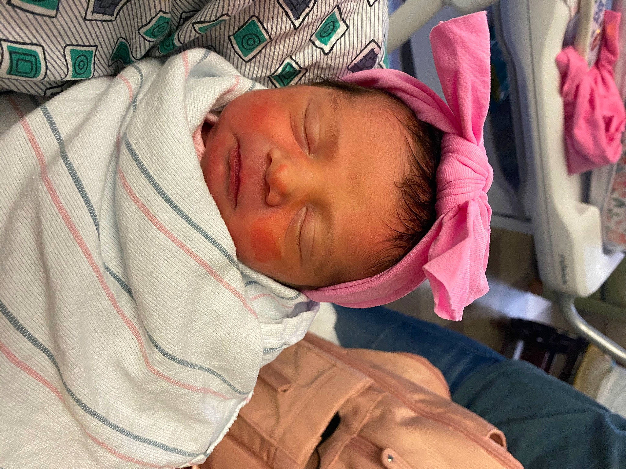 Remi joined the competition — help win amazing prizes! baby, bedding, bedtime, cheek, child, chin, comfort, eye, hospital, linens, mouth, nap, nose, pattern, person, room, skin, sleep, textile, toddler