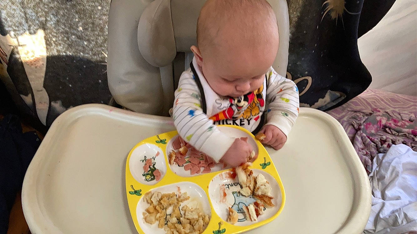 Grayson joined the competition — help win amazing prizes! baby, baby_products, baby_toddler_clothing, chair, child, comfort_food, cuisine, dish, dishware, eating, food, food_craving, ingredient, person, plate, platter, serveware, sharing, sweetness, tableware