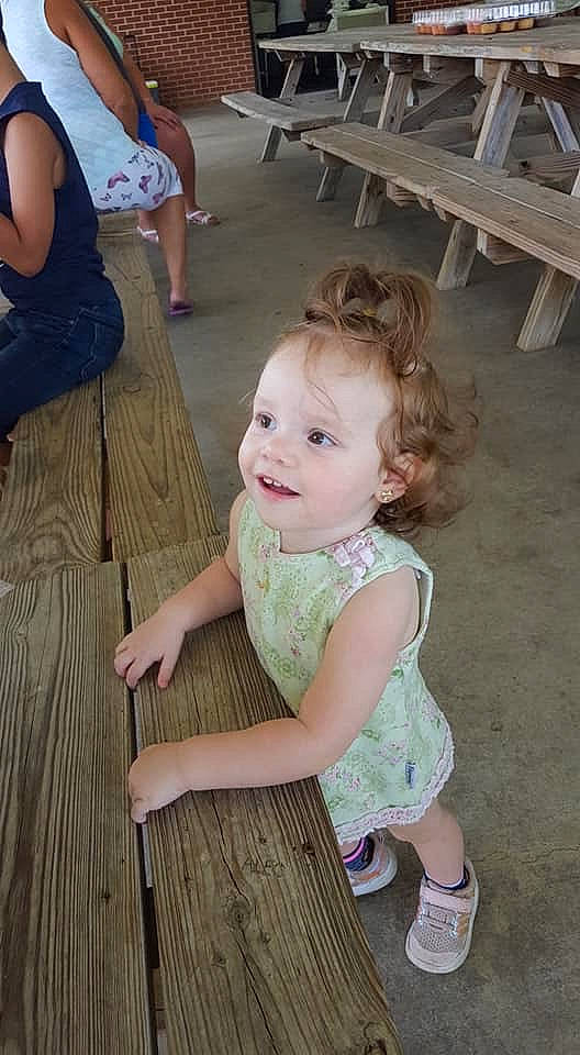 Elayna is registered to the contest to win money with this photo: baby, child, leg, person, sitting, skin, standing, toddler