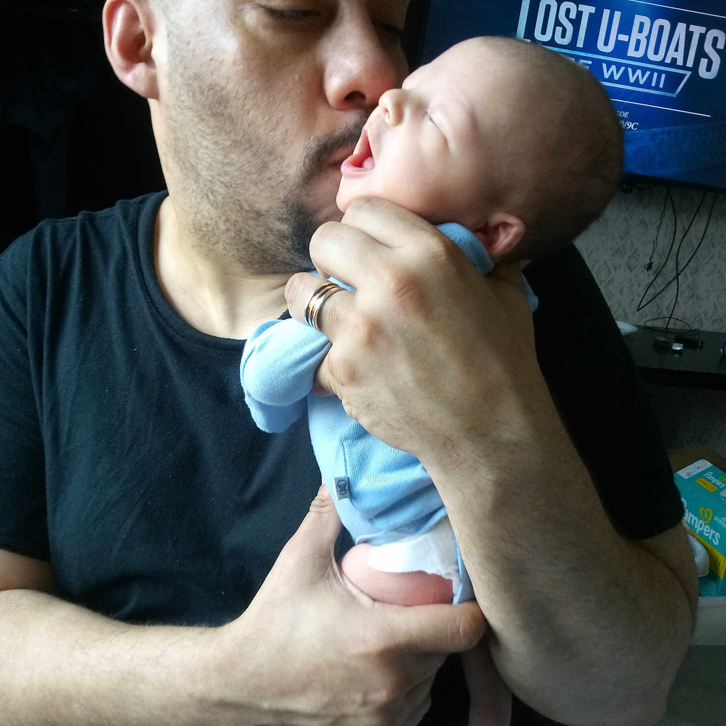 Mia joined the competition — help win amazing prizes! accessories, adult, baby, bodypart, computerhardware, electronics, face, finger, hand, hardware, head, male, man, monitor, newborn, person, photography, portrait, screen, tv