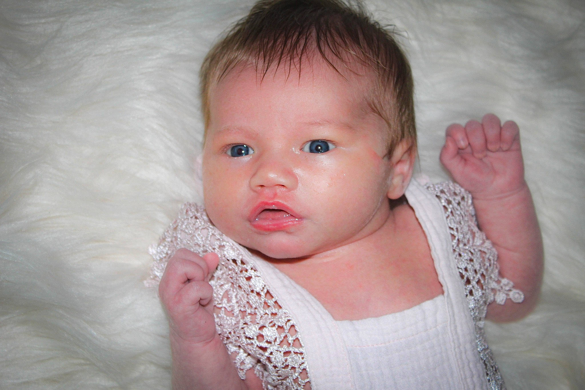 Lilah joined the competition — help win amazing prizes! baby, baby_toddler_clothing, cheek, chin, ear, eye, eyebrow, eyelash, face, flash_photography, gesture, happy, head, iris, lip, neck, nose, person, skin, sleeve