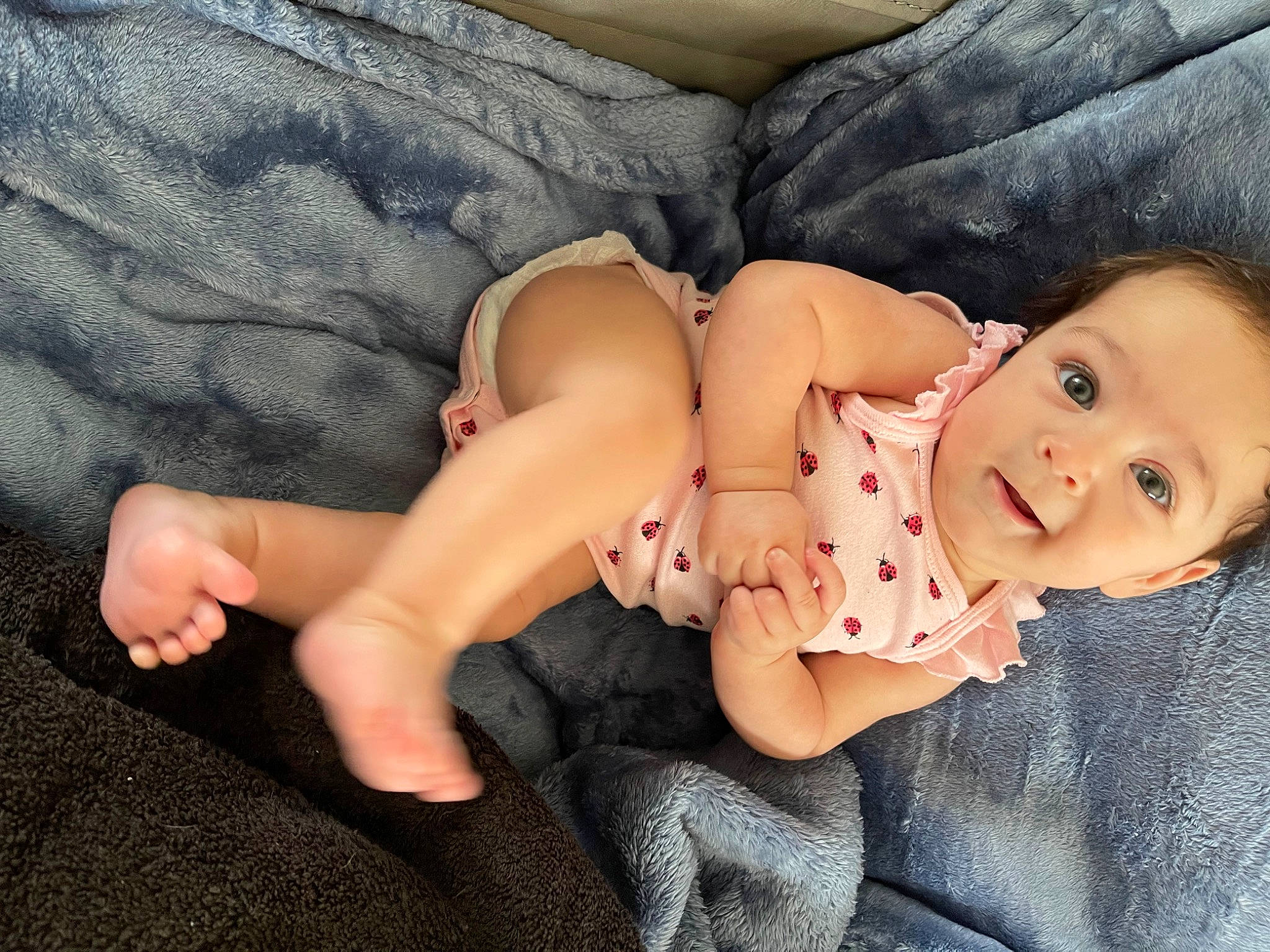 Juliette joined the competition — help win amazing prizes! abdomen, baby_toddler_clothing, cheek, chest, child, comfort, eye, finger, foot, grass, head, human_body, human_leg, lap, leg, person, skin, stomach, thigh, toddler