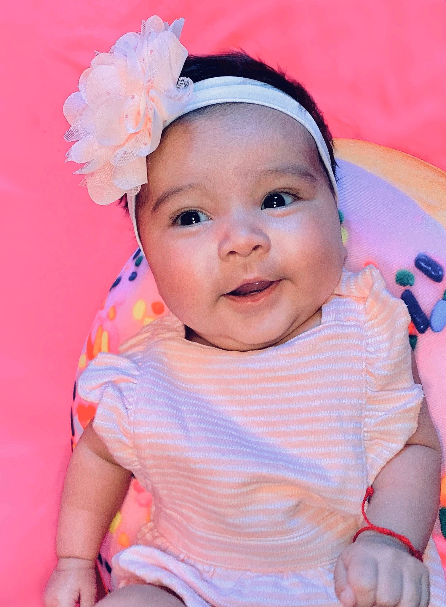 Adalyn Ainsley is registered to the contest to win money with this photo: baby, baby_toddler_clothing, beauty, cheek, child, child_model, daughter, face, fashion_accessory, hair_accessory, happy, head, headband, headgear, person, photography, pink, skin, smile, toddler