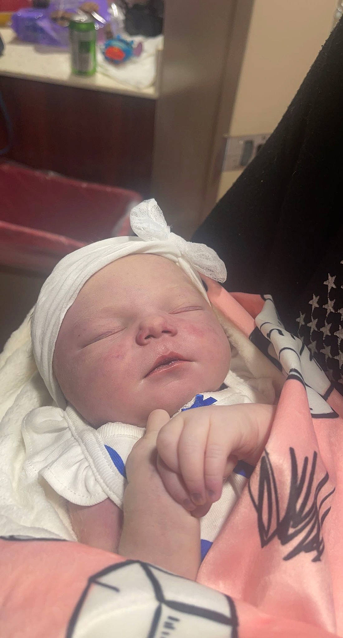 Olivia joined the competition — help win amazing prizes! baby, baby_products, baby_toddler_clothing, cap, cheek, child, comfort, eyebrow, eyelash, finger, gesture, hand, happy, hat, mouth, nail, person, skin, thumb, toddler