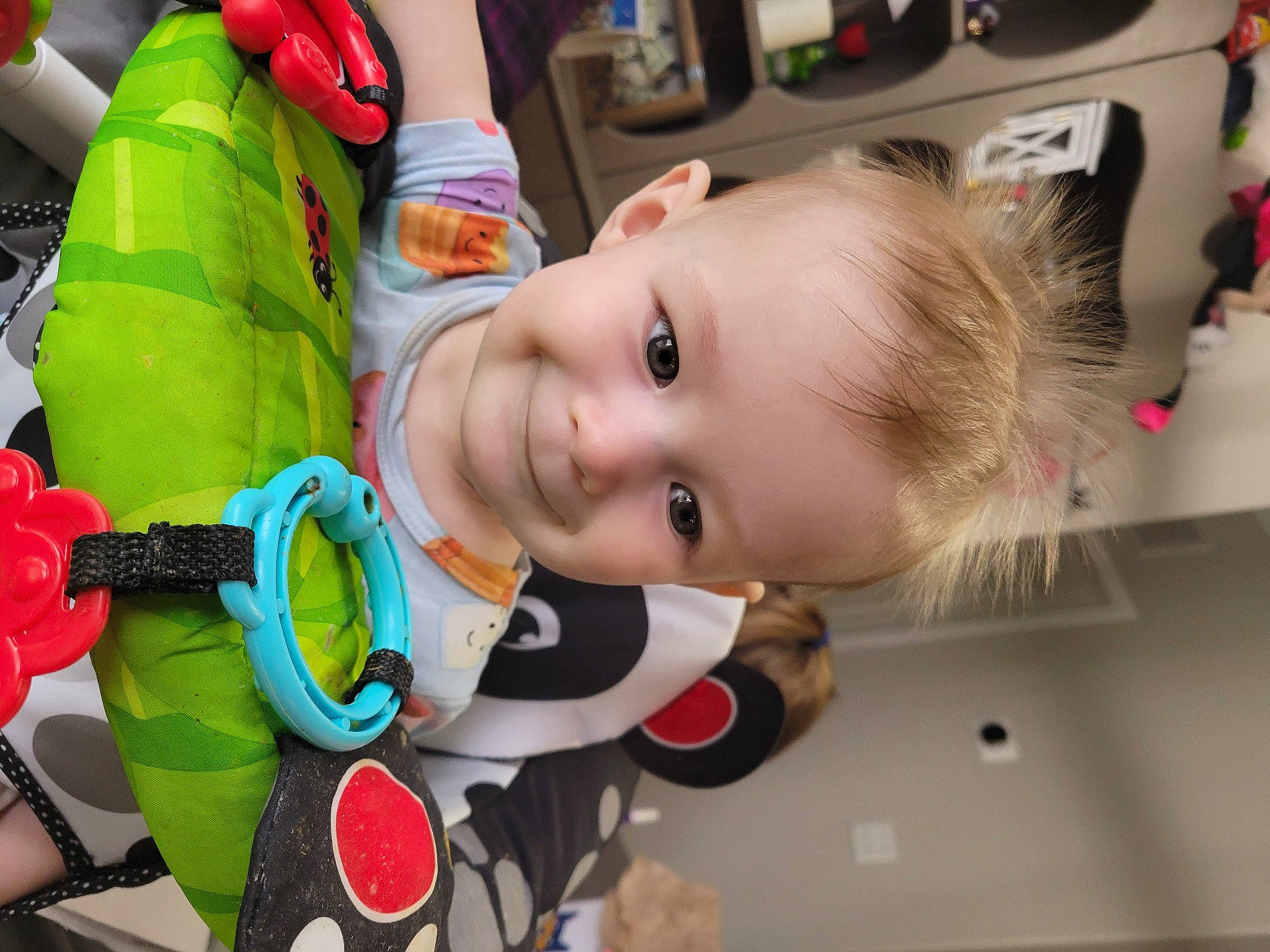 Bentley is registered to the contest to win money with this photo: baby, baby_products, baby_toddler_clothing, baby_toys, cheek, child, fun, happy, home_appliance, joy, kitchen_appliance, party, person, photography, plastic, play, room, skin, smile, toddler