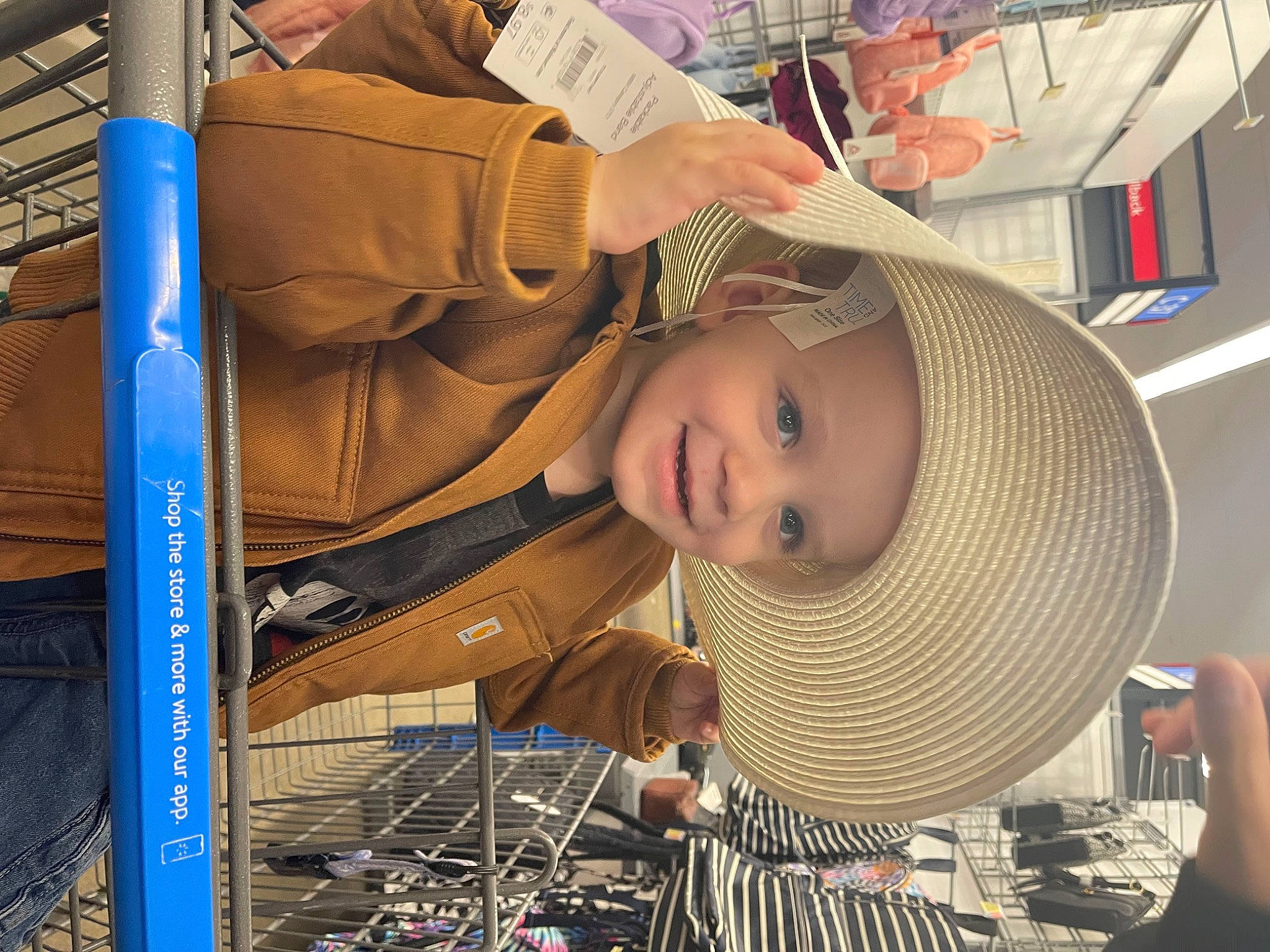 Jayden joined the competition — help win amazing prizes! baby, baby_carriage, baby_products, basket, bookcase, cap, child, engineering, fashion_accessory, fedora, fun, hat, headgear, headwear, joy, leisure, person, product, shelf, sun_hat