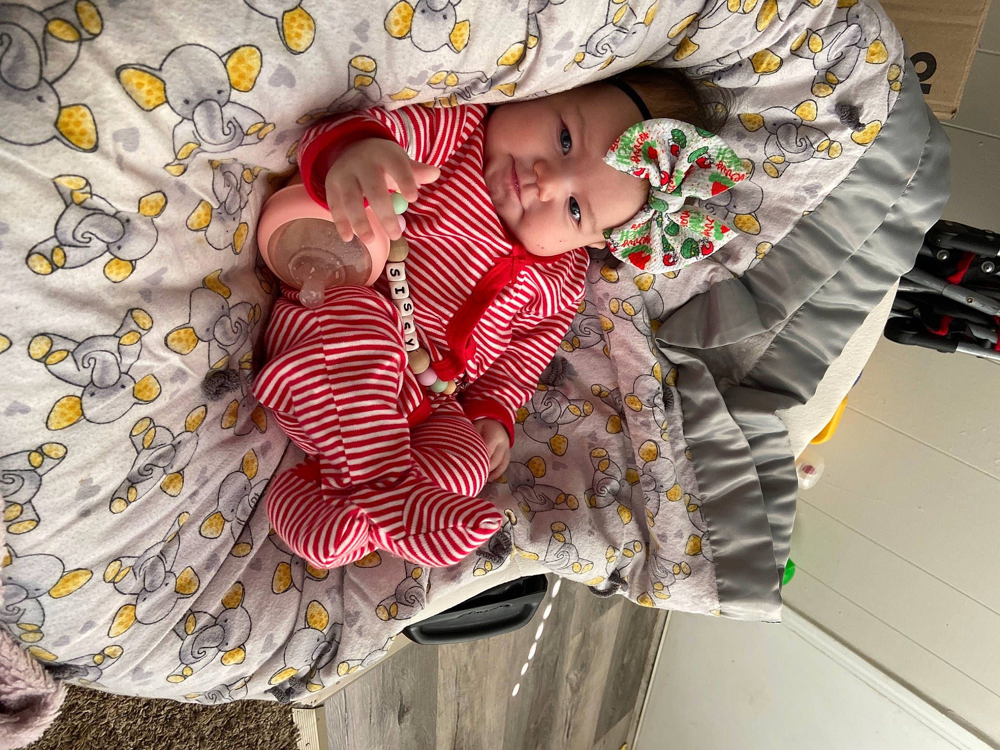 Avalynn joined the competition — help win amazing prizes! baby, baby_products, baby_sleeping, baby_toddler_clothing, bedding, carmine, child, comfort, headwear, linens, nap, pattern, person, plaid, room, sitting, sleeve, textile, toddler, tree