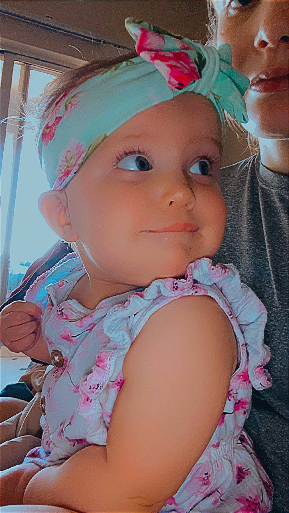 Hensley joined the competition — help win amazing prizes! baby, baby_products, baby_toddler_clothing, cap, cheek, child, eye, eyelash, fashion_accessory, fun, happy, hat, headgear, headpiece, headwear, lip, magenta, person, pink, skin