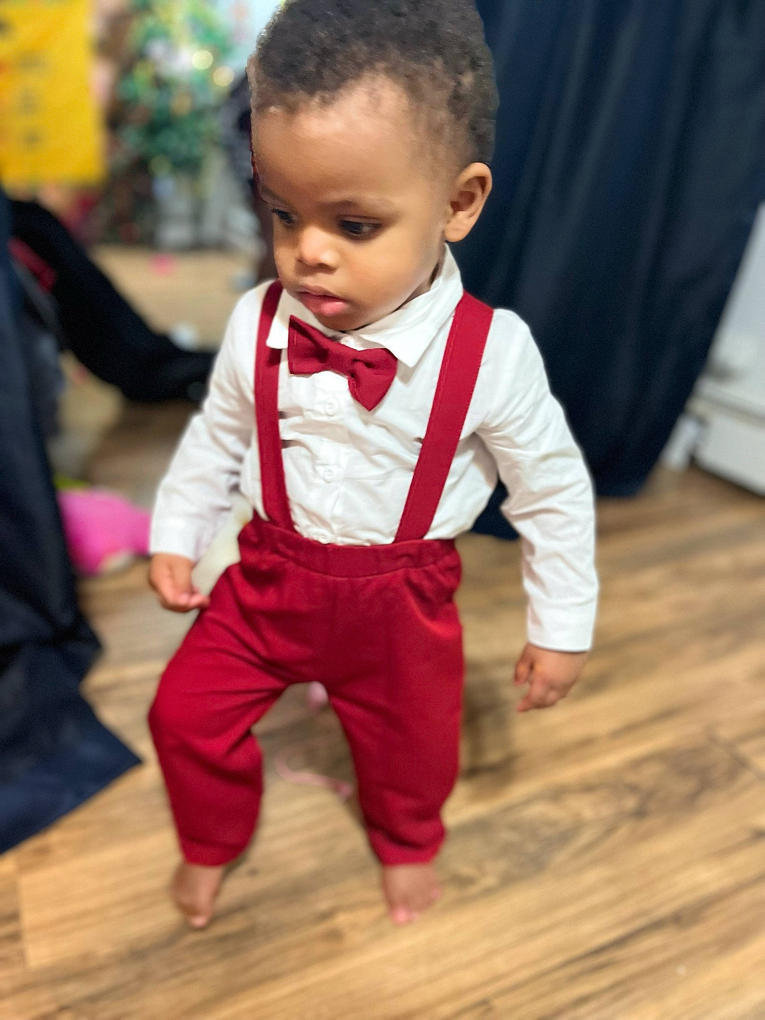 Ace joined the competition — help win amazing prizes! baby, baby_toddler_clothing, chair, child, dress, event, fashion_design, flooring, formal_wear, fun, happy, hardwood, head, person, sitting, sleeve, suit, toddler, tradition, wood